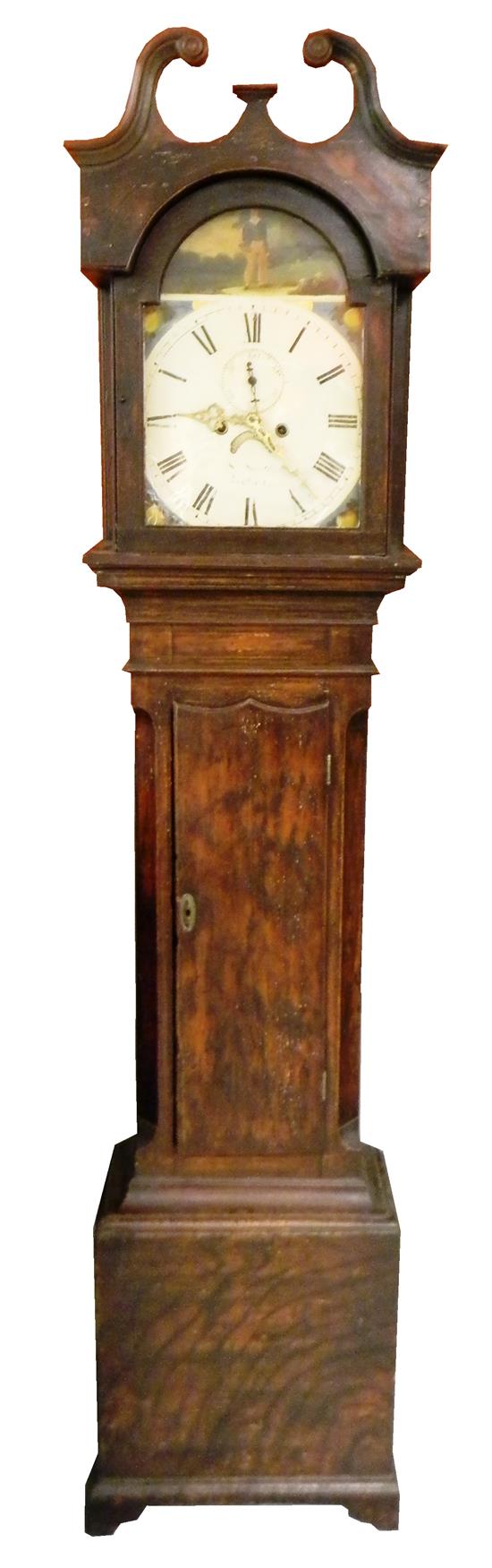 Appraisal: Tall case clock signed S Smith Walton on face marriage