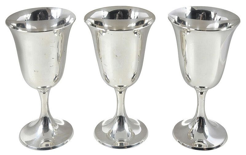 Appraisal: Set of Sterling Goblets American th century typical form no