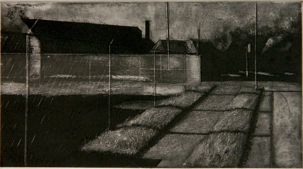 Appraisal: Laurance Channing aquatint Laurence Channing American - - ''Veil Intaglio