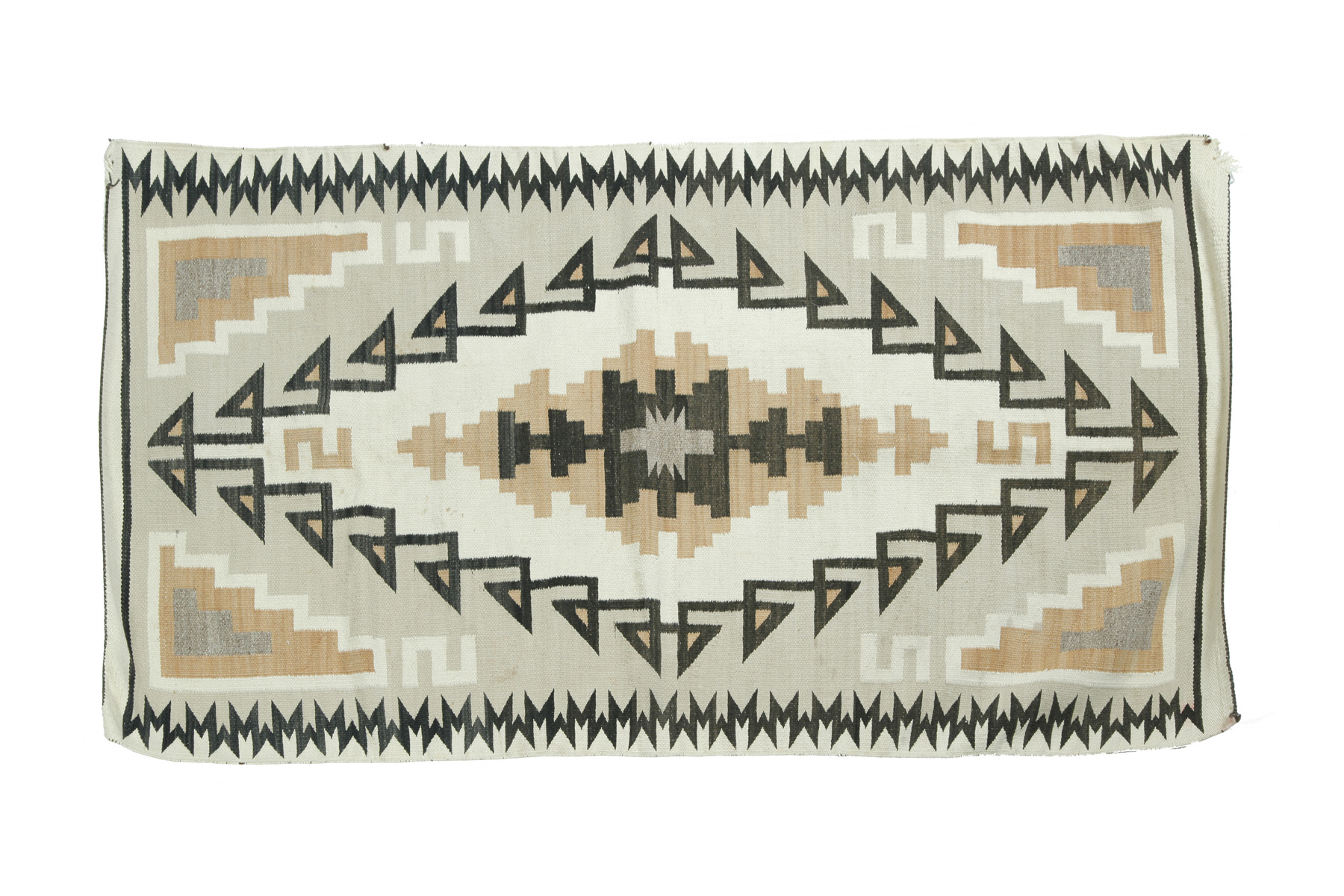 Appraisal: NAVAJO RUG Early th century Finely woven with stepped central