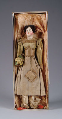 Appraisal: EXTREMELY FINE ALL ORIGINAL PAPIER MACHE DOLL A fine papier