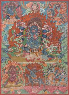 Appraisal: THANGKA OF MAHAKALA Tibet th th century The image depicting