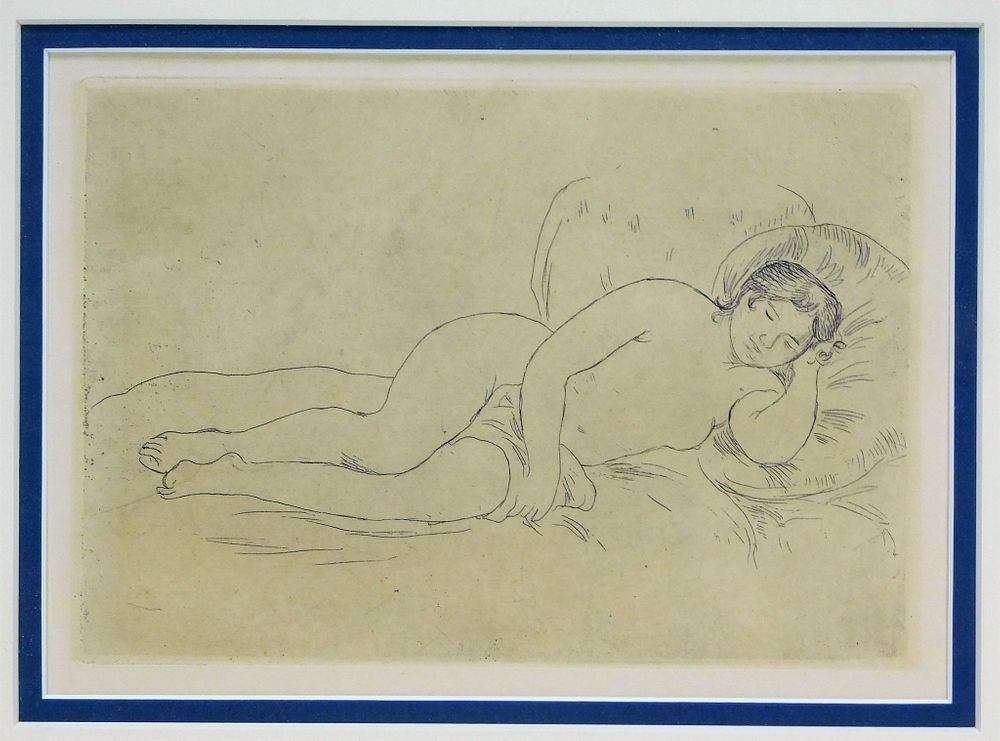 Appraisal: Aft Pierre Auguste Renoir Reclining Nude Etching France - Depicts