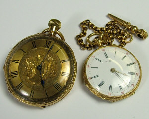 Appraisal: A gold cased ladies open faced pocket watch by 'Fritz