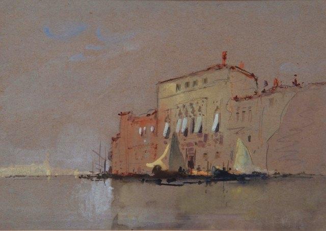 Appraisal: HERCULES BRABAZON BRABAZON - Venetian canal scene with sailing vessels