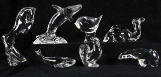 Appraisal: Baccarat crystal animal sculptures including a rooster camel stallion and