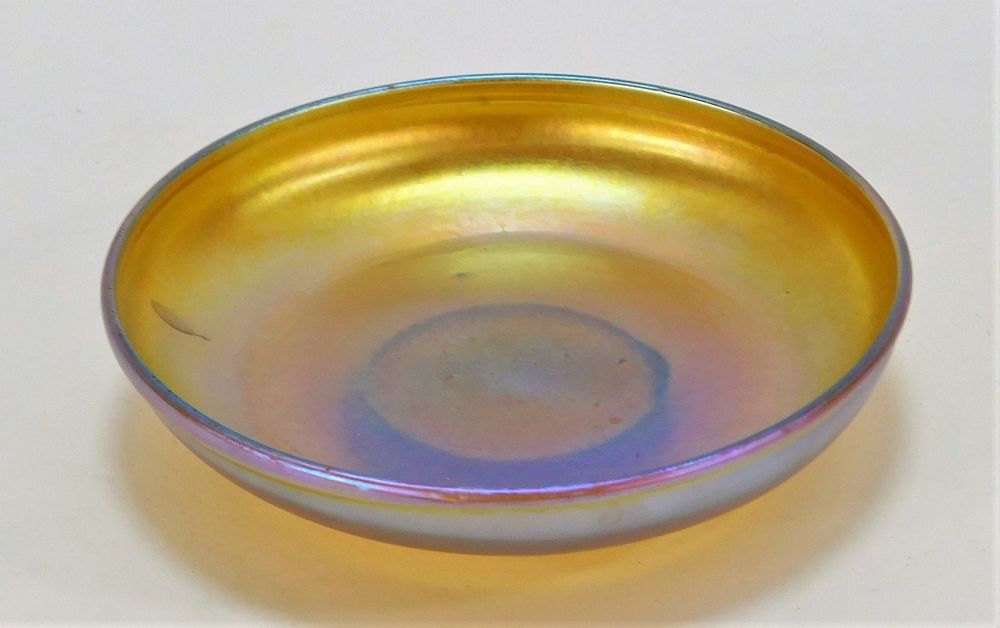 Appraisal: Tiffany Studios Favrile Art Glass Saucer Plate United States Early