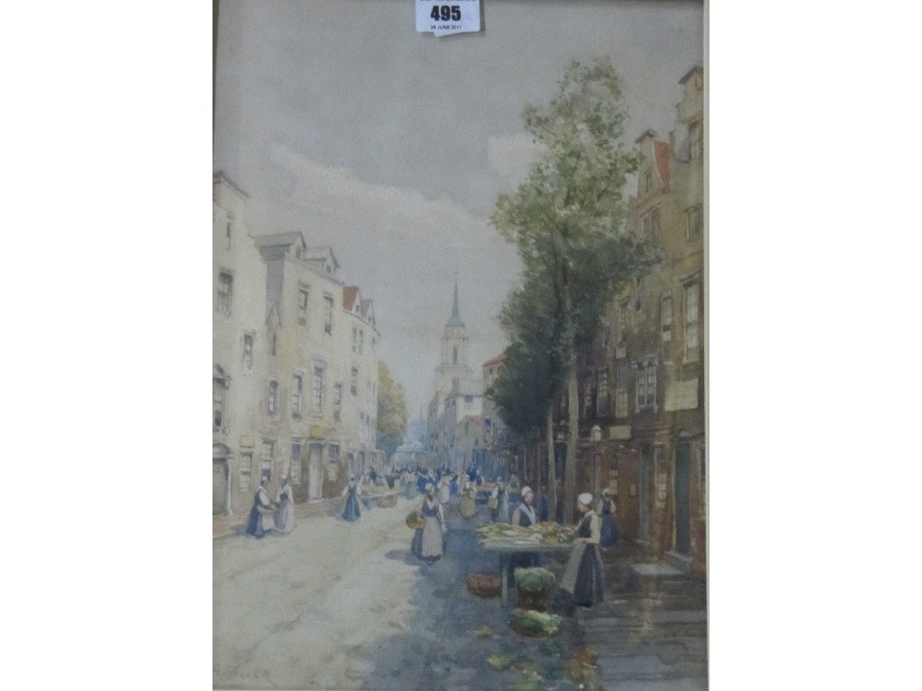 Appraisal: J R MILLER Continental street scene signed