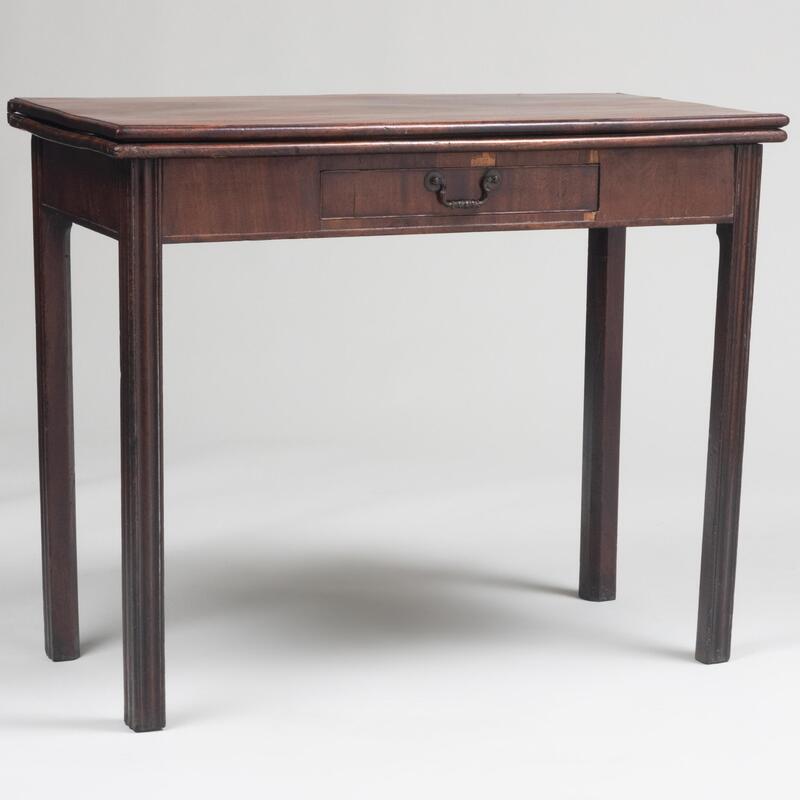 Appraisal: George III Mahogany Fold Over Card Table x x in