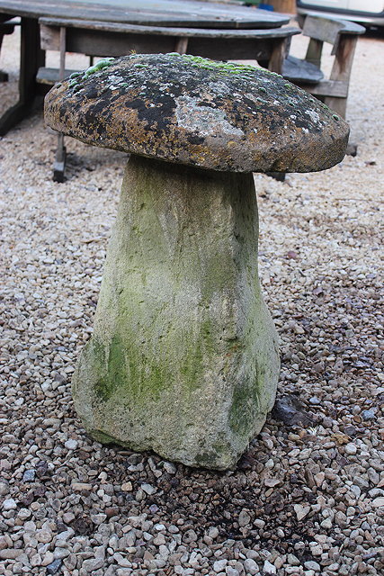 Appraisal: AN ANTIQUE STADDLE STONE with square spreading base the top