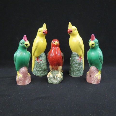 Appraisal: Chinese Porcelain Bird Figurines to excellent