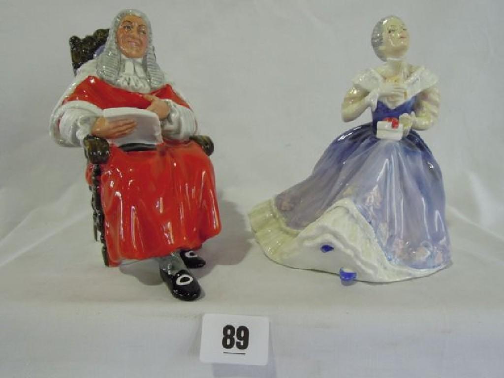 Appraisal: A Royal Doulton figure titled The Judge HN together with