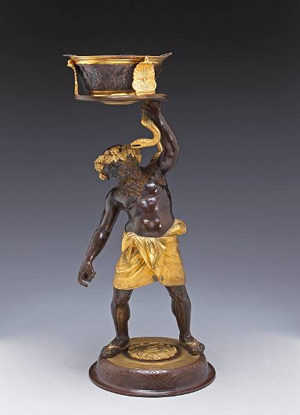 Appraisal: A French gilt and patinated bronze figure of Silenus after