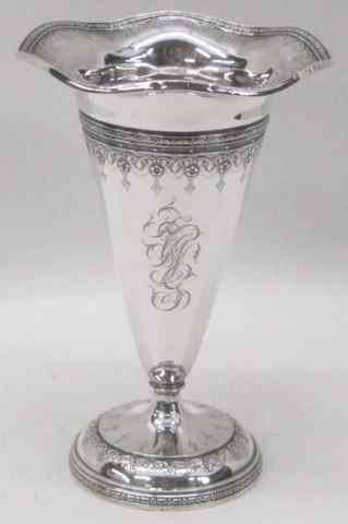 Appraisal: WATSON CO STERLING SILVER PEDESTAL VASE pattern Dimensions ''D x