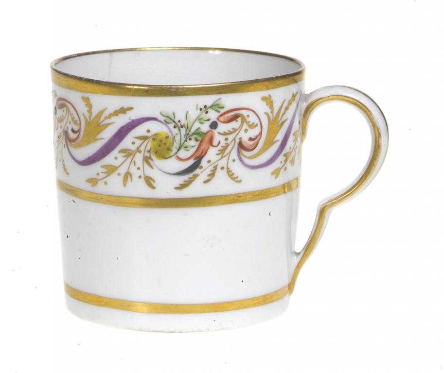 Appraisal: A PINXTON COFFEE CAN PATTERN enamelled and gilt with a