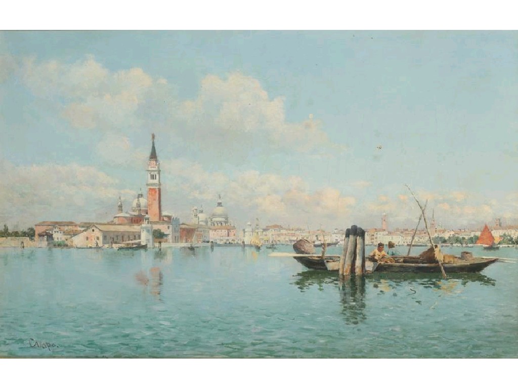 Appraisal: FREDERICO DEL CAMPO St Giorgio Venice signed oil on canvas