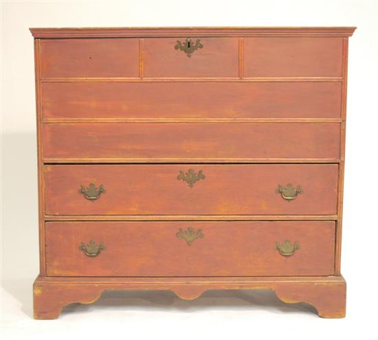 Appraisal: th C pine tall blanket chest with lift top possibly