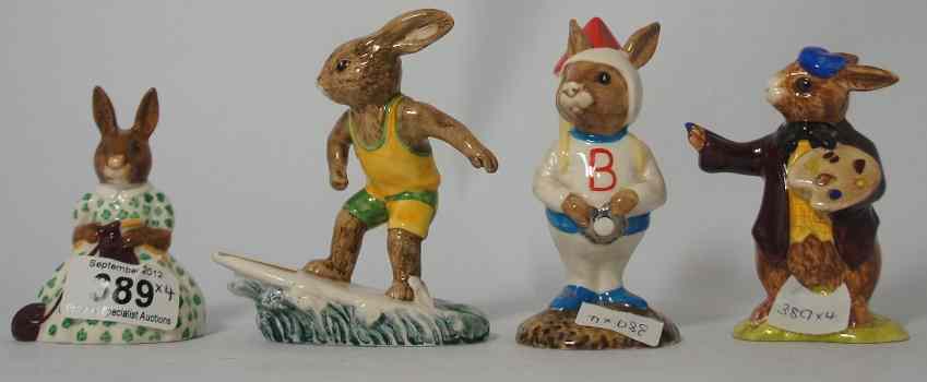 Appraisal: Royal Doulton Bunnykins figures Artist DB Astro DB Aussie Surfer