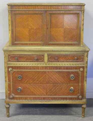 Appraisal: Painted and Gilded Satinwood Gentlemen's Chest From a New Rochelle