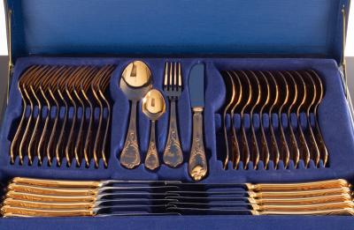 Appraisal: A German gold plated set of flatware marked Solingen Germany