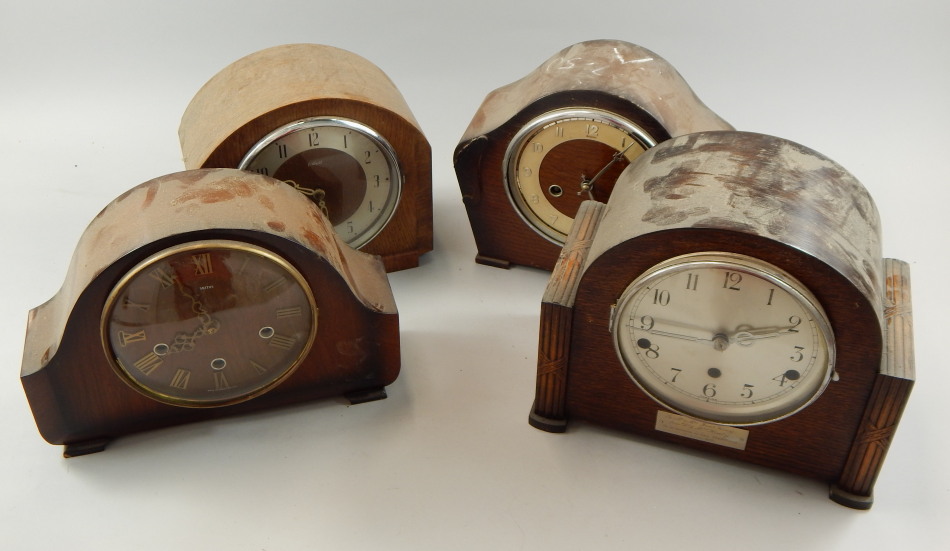 Appraisal: Four mid thC mantel clocks and timepieces each in an