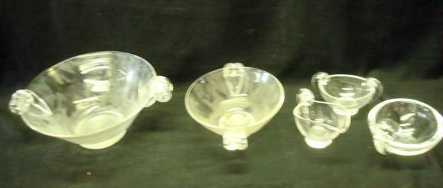 Appraisal: Pieces Of Steuben Glass The larger piece has a crack