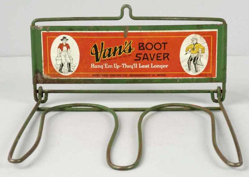 Appraisal: Metal Van's Boot Saver Rack Description Made by the Noel