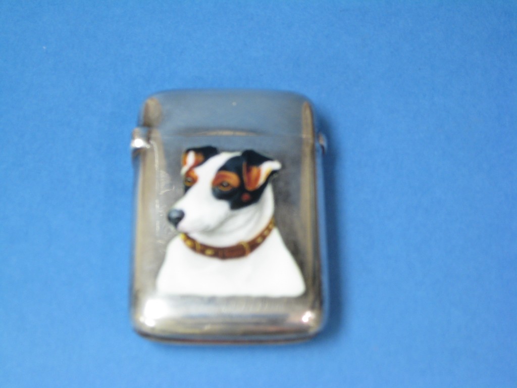 Appraisal: A Victorian Vesta Case finely enamelled with the head of