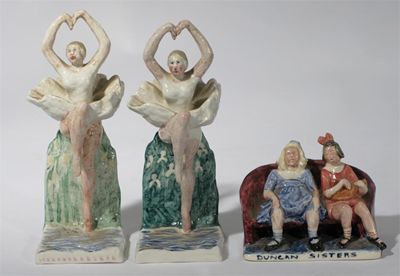 Appraisal: Duncan Sisters' a pottery figure by Elaine Therese Lessore modelled