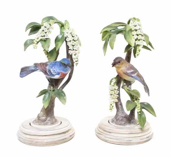 Appraisal: A Pair of Royal Worcester Dorothy Doughty Birds Lazuli Bunting