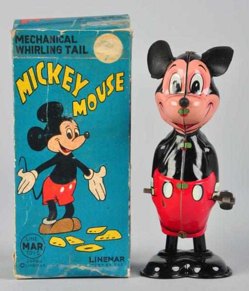 Appraisal: Tin Litho Linemar Disney Mickey Whirling Tail Toy American Wind-up