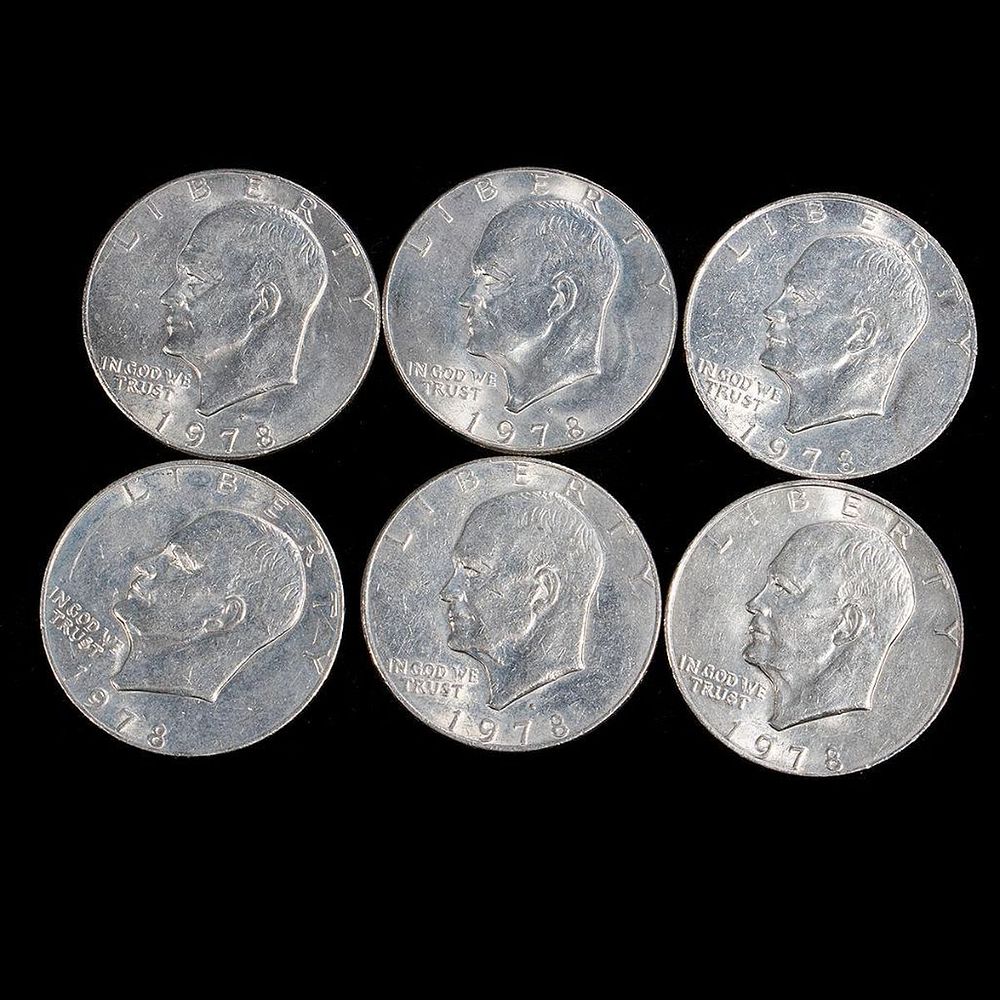 Appraisal: Twelve Eisenhower Silver Dollars Twelve Eisenhower Silver Dollars