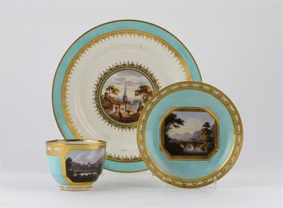 Appraisal: A Barr Flight and Barr cup and saucer painted with