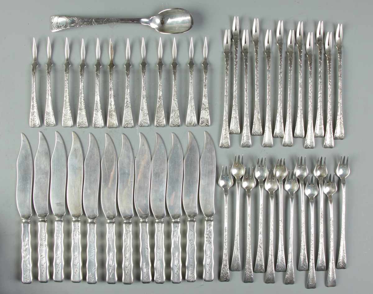 Appraisal: Group of Tiffany Co Flatware Scoop oz '' Nut picks