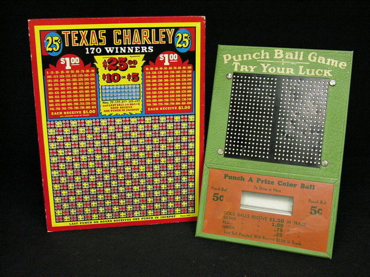 Appraisal: TWO VINTAGE PUNCH OUT GAMBLING GAMES Texas Charley x punch