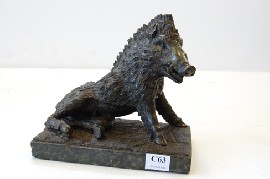 Appraisal: EARLY TH CENTURY CARVED MARBLE BOAR FIGURE AFTER THE ANTIQUE