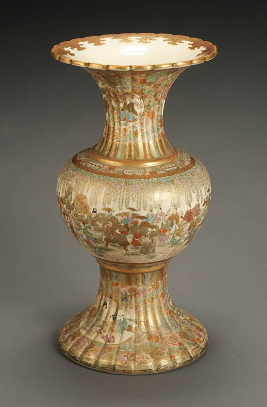 Appraisal: Satsuma Vase Signed in gilt Kinkozan Meiji Period - The