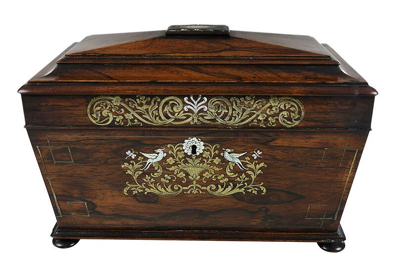 Appraisal: Mother of Pearl Inlaid Tea Caddy British th early th