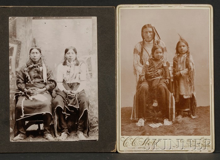 Appraisal: Two Photographs the first of two seated Southern Plains men