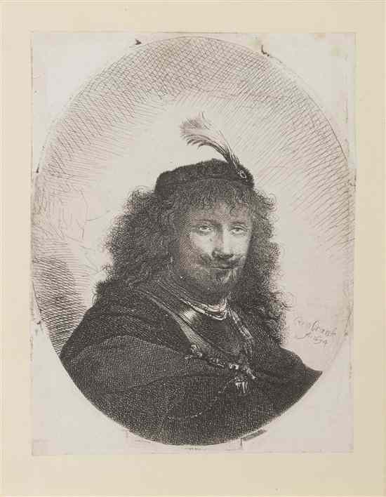 Appraisal: After Rembrandt van Rijn Dutch - Self Portrait etching x