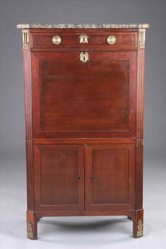 Appraisal: FRENCH LOUIS XVI MAHOGANY SECRETAIRE A ABATTANT th century Signed