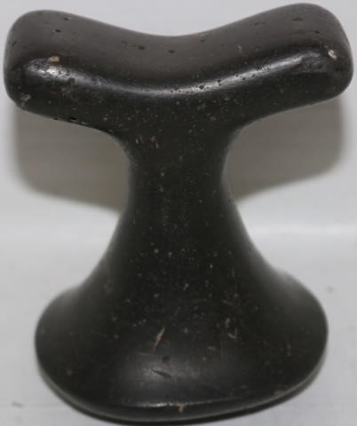 Appraisal: TH CENTURY TAHITIAN BLACK BASALT POUNDER HIGH WIDE