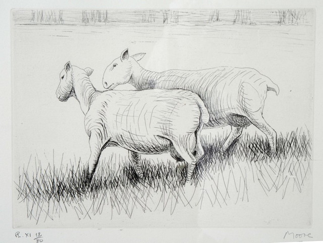 Appraisal: Henry Moore British - Shorn sheeppl XI signed inscribed and