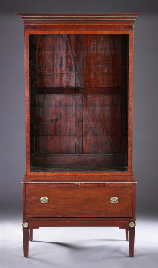 Appraisal: ENGLISH REGENCY MAHOGANY SECRETARY BOOKCASE ON STAND early th century