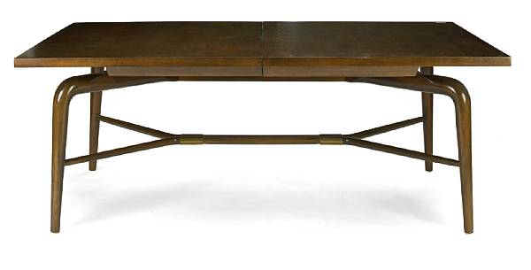 Appraisal: A Monteverdi Young inlaid mahogany and brass dining table and