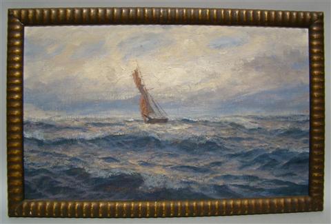 Appraisal: WILLIAM DE GOUMOIS SWISS - SAILBOAT Oil on board x