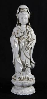 Appraisal: Chinese Blanc de Chine Porcelain Guanyin Chinese blanc de Chine