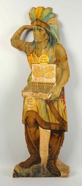 Appraisal: Cigar Diecut Cardboard Indian Display This forty - four Cigars