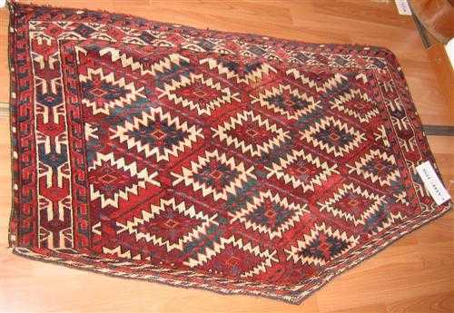 Appraisal: TURKMEN SADDLECLOTH antique Attractive collector's item in good condition x