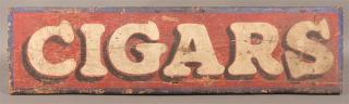 Appraisal: Antique Painted Wood Cigar Trade Sign Antique Painted Wood Cigar